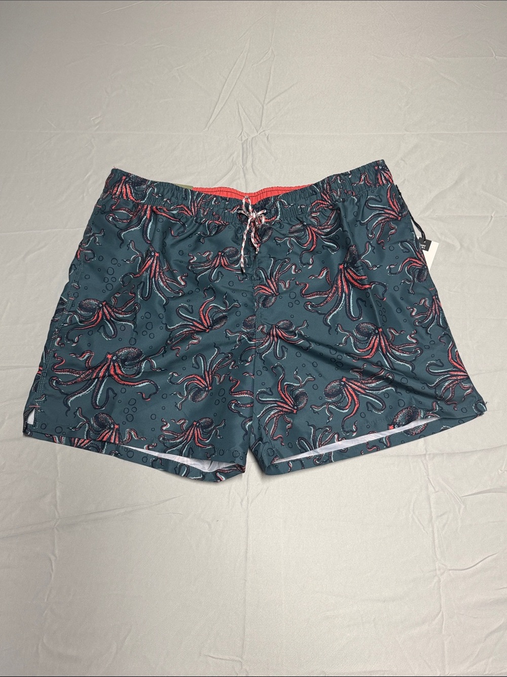 Men's GoodFellow & Co. Teal Octopus Print Swim Shorts - Size XL NWT